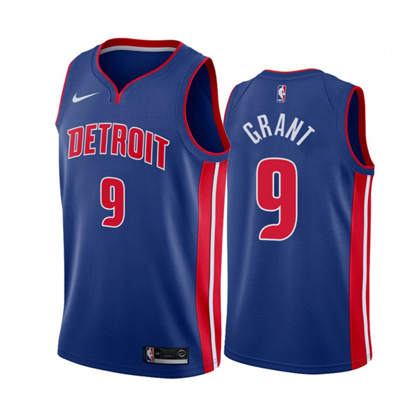 Men's Detroit Pistons #9 Jerami Grant 2020-21 Blue Stitched NBA Jersey